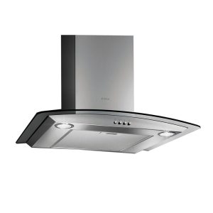 Elicia 60cm Curved Glass Cooker Hood - Stainless Steek