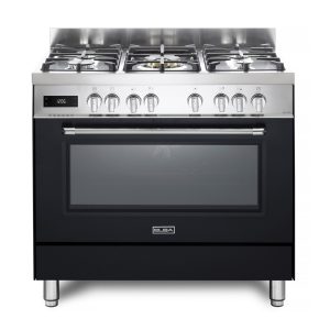 Elba Excellence 90cm 5 Burner Gas Cooker with Electric Oven - Black