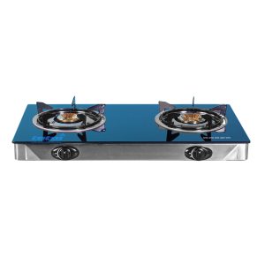 Totai 2 Burner Black Glass TableTop Gas Stove